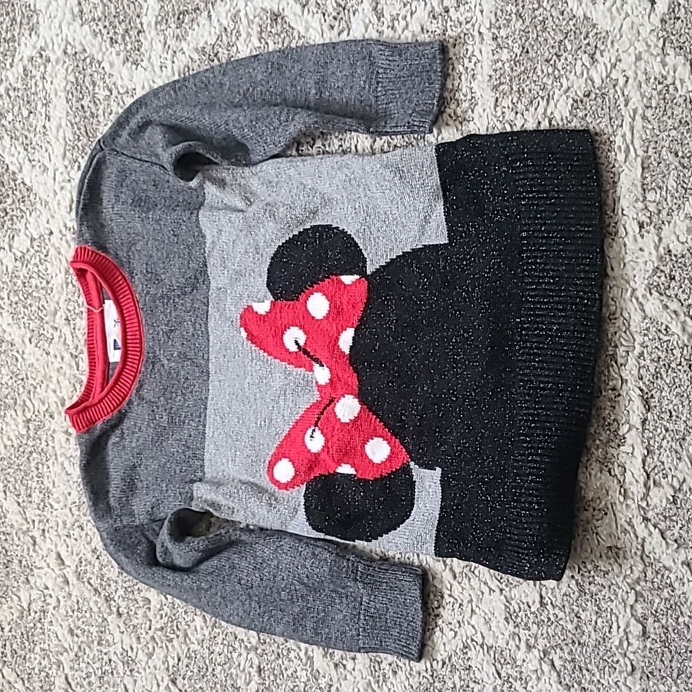 4 for $28 - baby GAP x Disney Girls Gray Knit Minnie Mouse Sweater